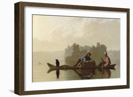 Fur Traders Descending the Missouri-George Caleb Bingham-Framed Art Print