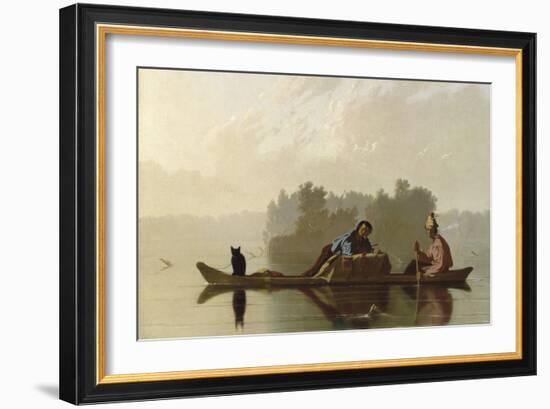 Fur Traders Descending the Missouri-George Caleb Bingham-Framed Art Print