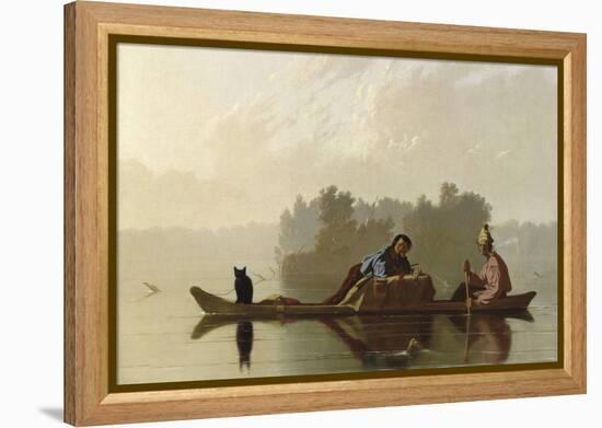 Fur Traders Descending the Missouri-George Caleb Bingham-Framed Stretched Canvas