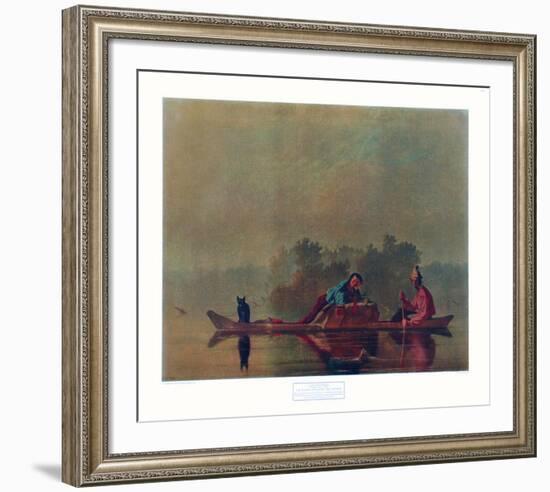 Fur Traders on the Missouri-George Caleb Bingham-Framed Collectable Print