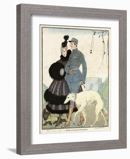 Fur-Trimmed Dress 1916-Gerda Wegener-Framed Art Print