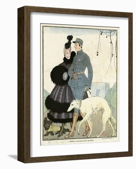 Fur-Trimmed Dress 1916-Gerda Wegener-Framed Art Print