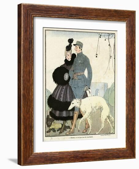 Fur-Trimmed Dress 1916-Gerda Wegener-Framed Art Print