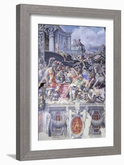 Furio Camillo Abolishing Gold Weighing Between Gauls and Romans-Francesco Salviati-Framed Giclee Print