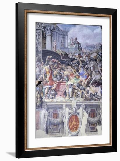 Furio Camillo Abolishing Gold Weighing Between Gauls and Romans-Francesco Salviati-Framed Giclee Print