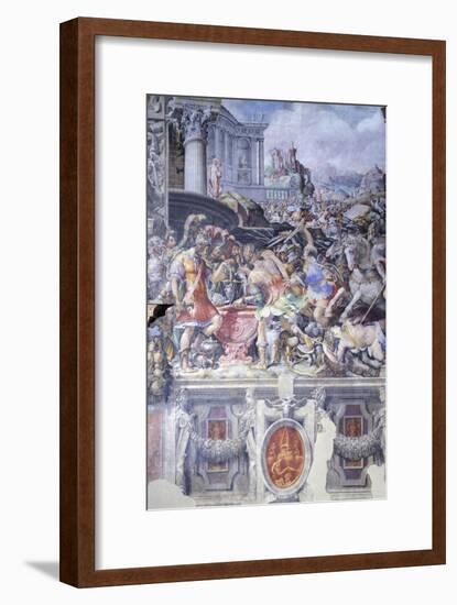 Furio Camillo Abolishing Gold Weighing Between Gauls and Romans-Francesco Salviati-Framed Giclee Print