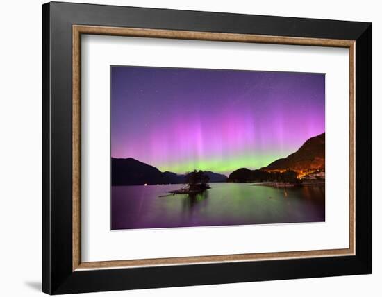 Furry Creek and Aurora at Midnight-lijuan-Framed Photographic Print