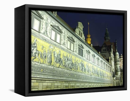 Furstenzug on the Walls of Dresden Castle, Dresden, Saxony, Germany, Europe-Hans Peter Merten-Framed Premier Image Canvas