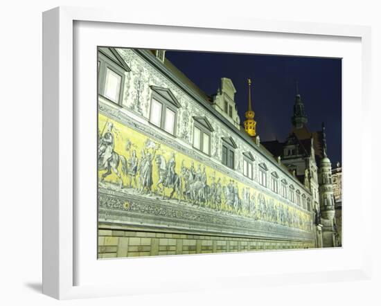 Furstenzug on the Walls of Dresden Castle, Dresden, Saxony, Germany, Europe-Hans Peter Merten-Framed Photographic Print