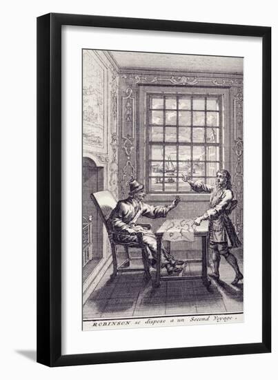 Further Adventures of Robinson Crusoe, Title Page of Novel by Daniel Defoe-null-Framed Giclee Print