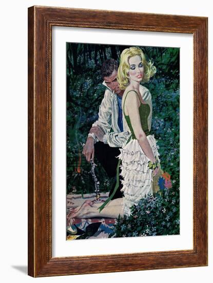 Furtive Affair - Saturday Evening Post "Leading Ladies", May 7, 1960 pg.30-Robert Mcginnis-Framed Giclee Print