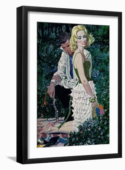 Furtive Affair - Saturday Evening Post "Leading Ladies", May 7, 1960 pg.30-Robert Mcginnis-Framed Giclee Print