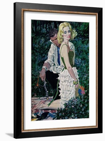 Furtive Affair - Saturday Evening Post "Leading Ladies", May 7, 1960 pg.30-Robert Mcginnis-Framed Giclee Print