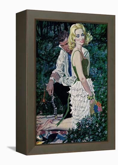 Furtive Affair - Saturday Evening Post "Leading Ladies", May 7, 1960 pg.30-Robert Mcginnis-Framed Premier Image Canvas