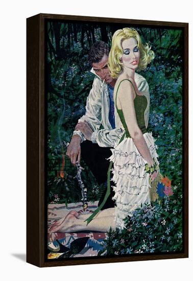 Furtive Affair - Saturday Evening Post "Leading Ladies", May 7, 1960 pg.30-Robert Mcginnis-Framed Premier Image Canvas