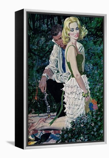 Furtive Affair - Saturday Evening Post "Leading Ladies", May 7, 1960 pg.30-Robert Mcginnis-Framed Premier Image Canvas