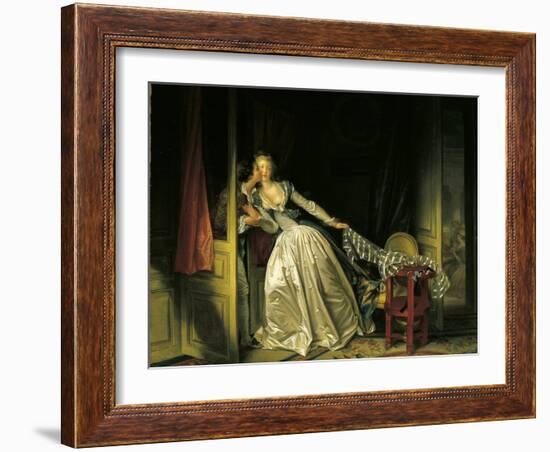 Furtive Kiss-Jean-Honoré Fragonard-Framed Art Print