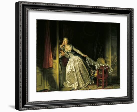 Furtive Kiss-Jean-Honoré Fragonard-Framed Art Print