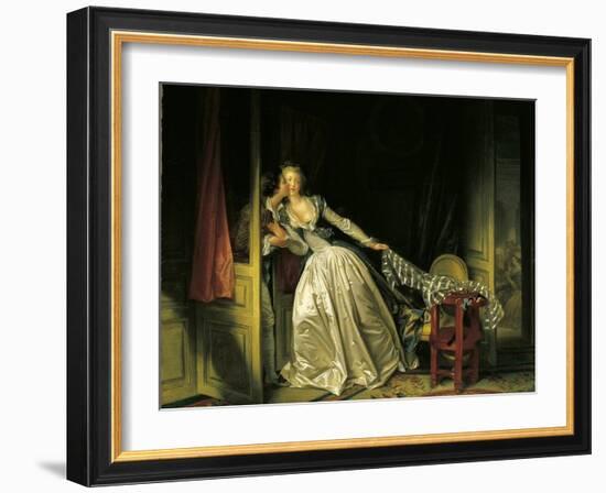 Furtive Kiss-Jean-Honoré Fragonard-Framed Art Print