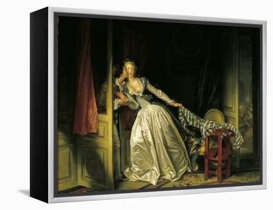 Furtive Kiss-Jean-Honoré Fragonard-Framed Stretched Canvas