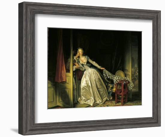 Furtive Kiss-Jean-Honoré Fragonard-Framed Art Print