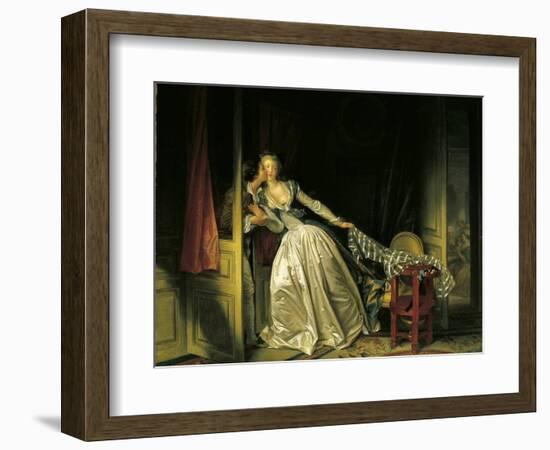 Furtive Kiss-Jean-Honoré Fragonard-Framed Art Print