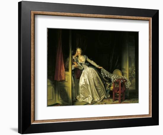 Furtive Kiss-Jean-Honoré Fragonard-Framed Art Print