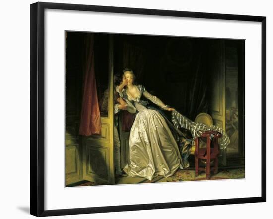 Furtive Kiss-Jean-Honoré Fragonard-Framed Art Print