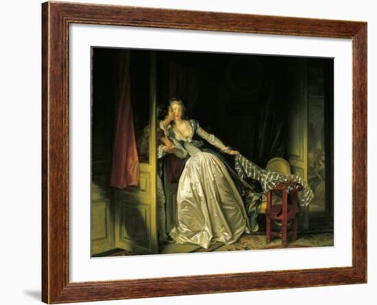 Furtive Kiss-Jean-Honoré Fragonard-Framed Art Print