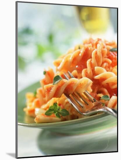Fusilli with Tomato Sauce-null-Mounted Photographic Print