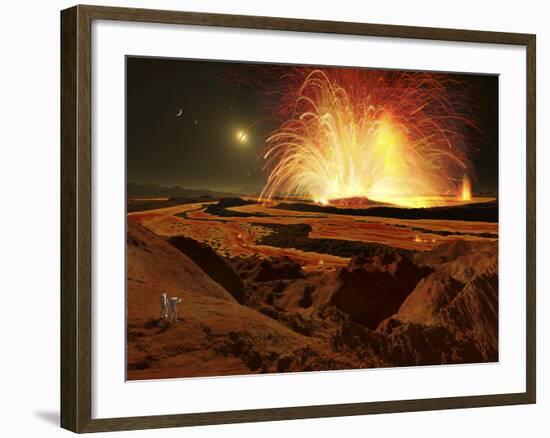 Future Astronauts Observe An Eruption On Io, Jupiter's Super-volcanic Moon-Stocktrek Images-Framed Photographic Print