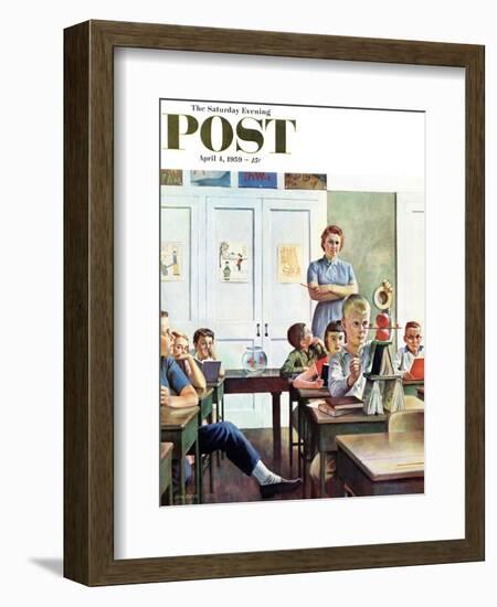 "Future Engineer" Saturday Evening Post Cover, April 4, 1959-John Falter-Framed Giclee Print