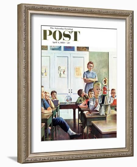 "Future Engineer" Saturday Evening Post Cover, April 4, 1959-John Falter-Framed Giclee Print