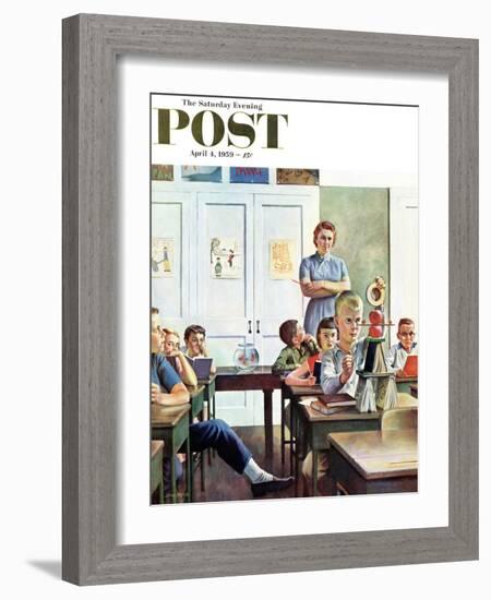 "Future Engineer" Saturday Evening Post Cover, April 4, 1959-John Falter-Framed Giclee Print