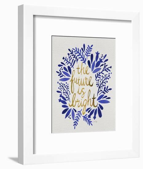 Future is Bright - Navy and Gold-Cat Coquillette-Framed Art Print