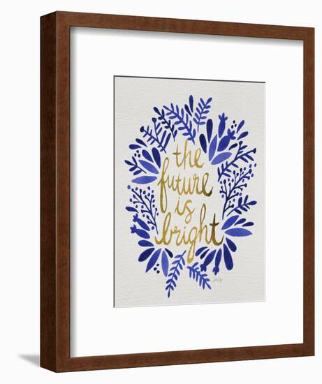 Future is Bright - Navy and Gold-Cat Coquillette-Framed Art Print