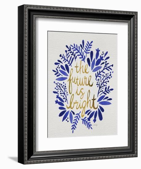 Future is Bright - Navy and Gold-Cat Coquillette-Framed Art Print