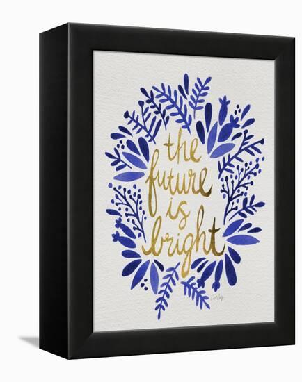 Future is Bright - Navy and Gold-Cat Coquillette-Framed Stretched Canvas