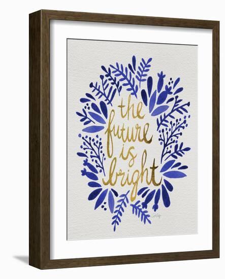 Future is Bright - Navy and Gold-Cat Coquillette-Framed Art Print