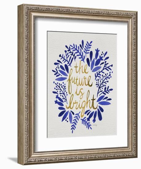 Future is Bright - Navy and Gold-Cat Coquillette-Framed Premium Giclee Print