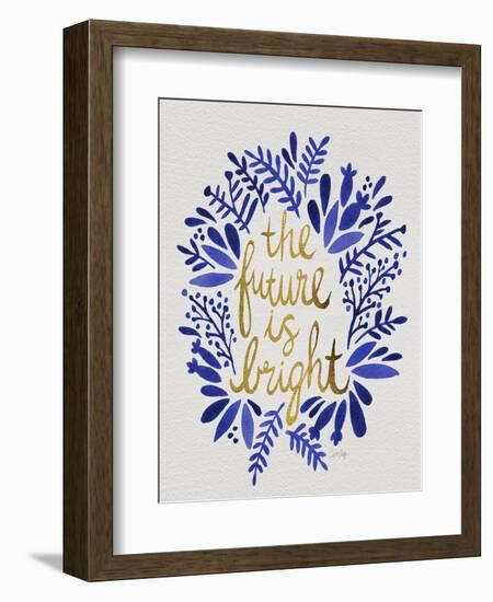 Future is Bright - Navy and Gold-Cat Coquillette-Framed Premium Giclee Print