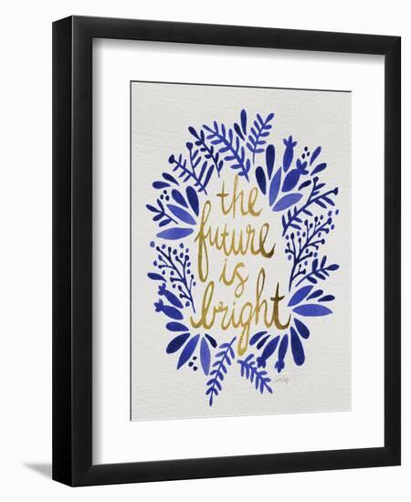 Future is Bright - Navy and Gold-Cat Coquillette-Framed Premium Giclee Print