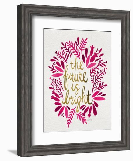 Future is Bright - Pink and Gold-Cat Coquillette-Framed Art Print