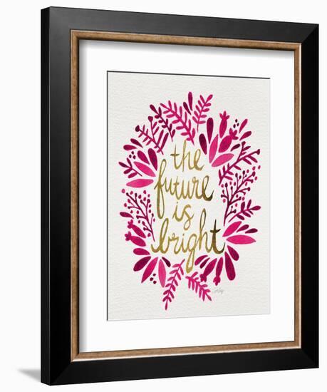 Future is Bright - Pink and Gold-Cat Coquillette-Framed Art Print