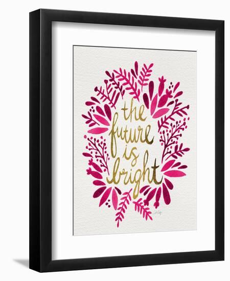 Future is Bright - Pink and Gold-Cat Coquillette-Framed Art Print