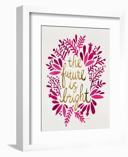 Future is Bright - Pink and Gold-Cat Coquillette-Framed Art Print