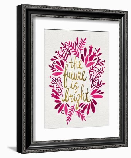 Future is Bright - Pink and Gold-Cat Coquillette-Framed Art Print