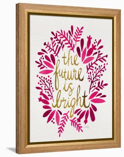 Future is Bright - Pink and Gold-Cat Coquillette-Framed Stretched Canvas