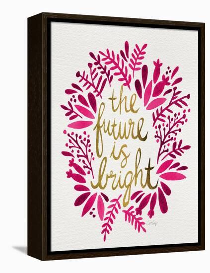 Future is Bright - Pink and Gold-Cat Coquillette-Framed Stretched Canvas