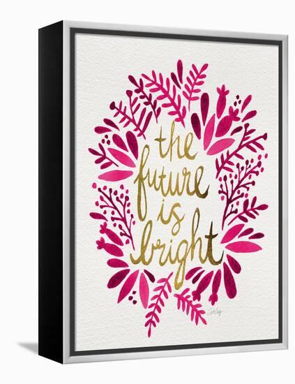 Future is Bright - Pink and Gold-Cat Coquillette-Framed Stretched Canvas